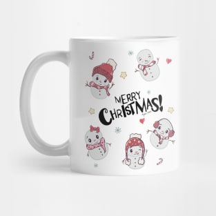 Merry Christmas with Cute Snowmen Mug